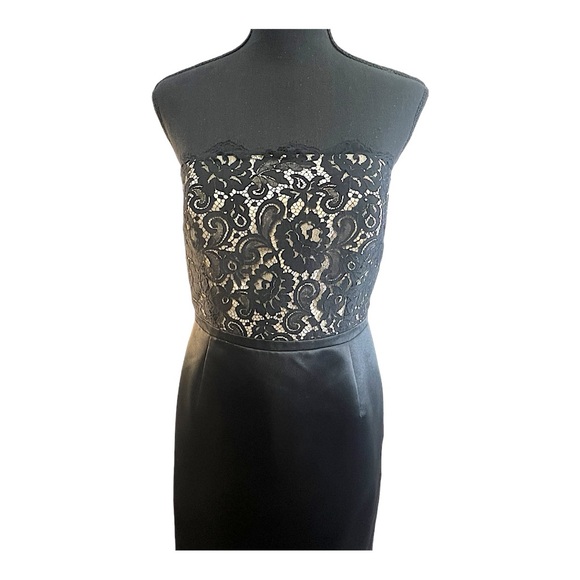 ANN TAYLOR🎃🐈⬛Strapless Black Satin & Lace Prom or Evening Gown 4 - Picture 6 of 16